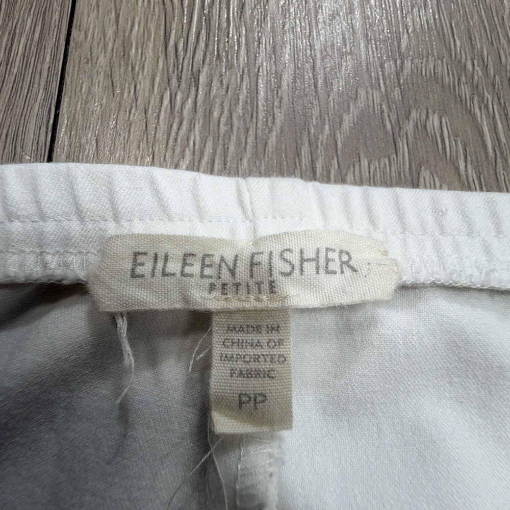 EILEEN FISHER Organic Cotton Ankle Pants In White Petite PP Modern Minimalist - Picture 4 of 11